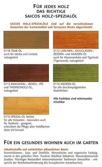 holz-spezialöl farbpalette